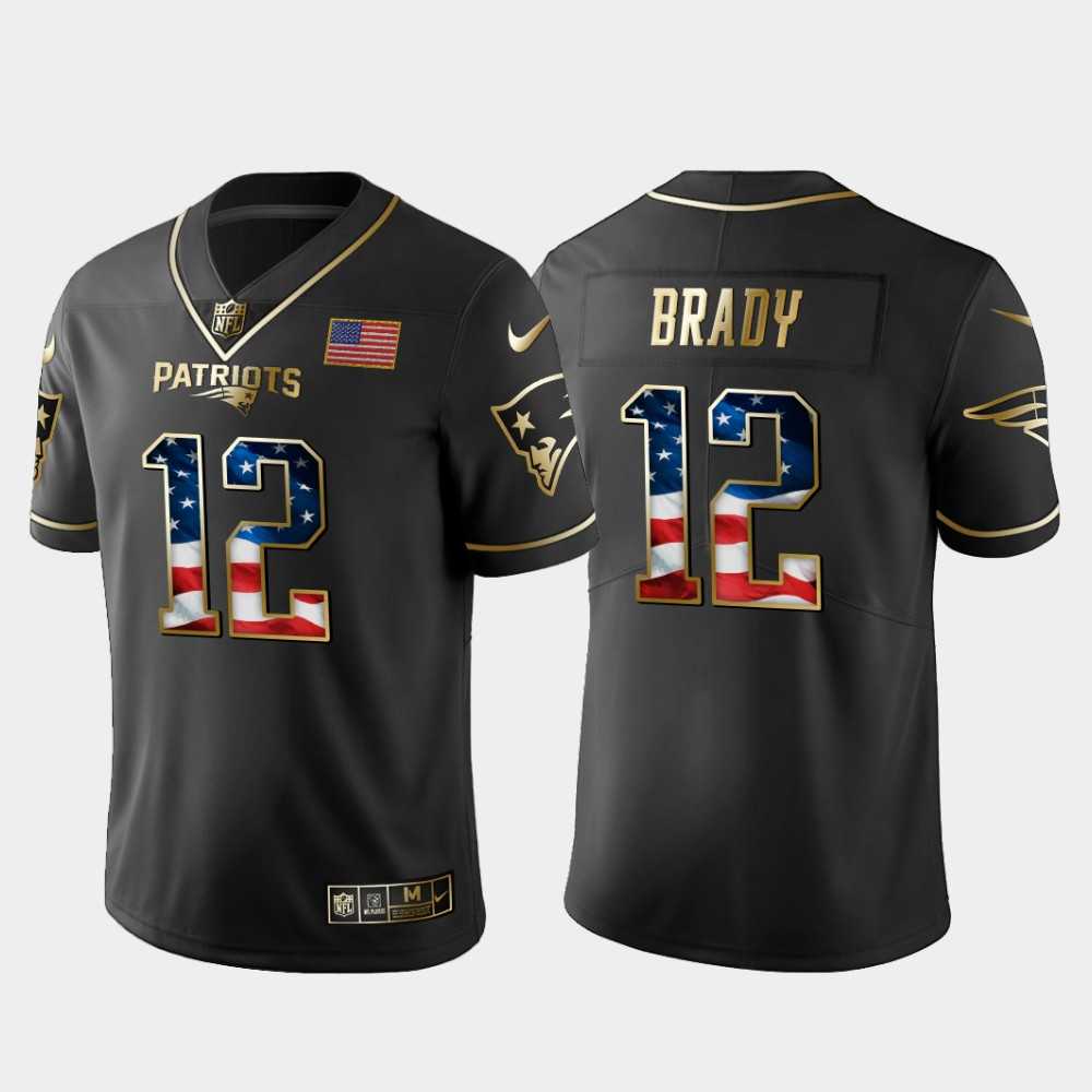 Nike Patriots 12 Tom Brady Black Gold USA Flag Fashion Limited Jersey Dyin,We sell and wholesale Nike Patriots 12 Tom Brady Black Gold USA Flag Fashion Limited Jersey Dyin on line form chian!